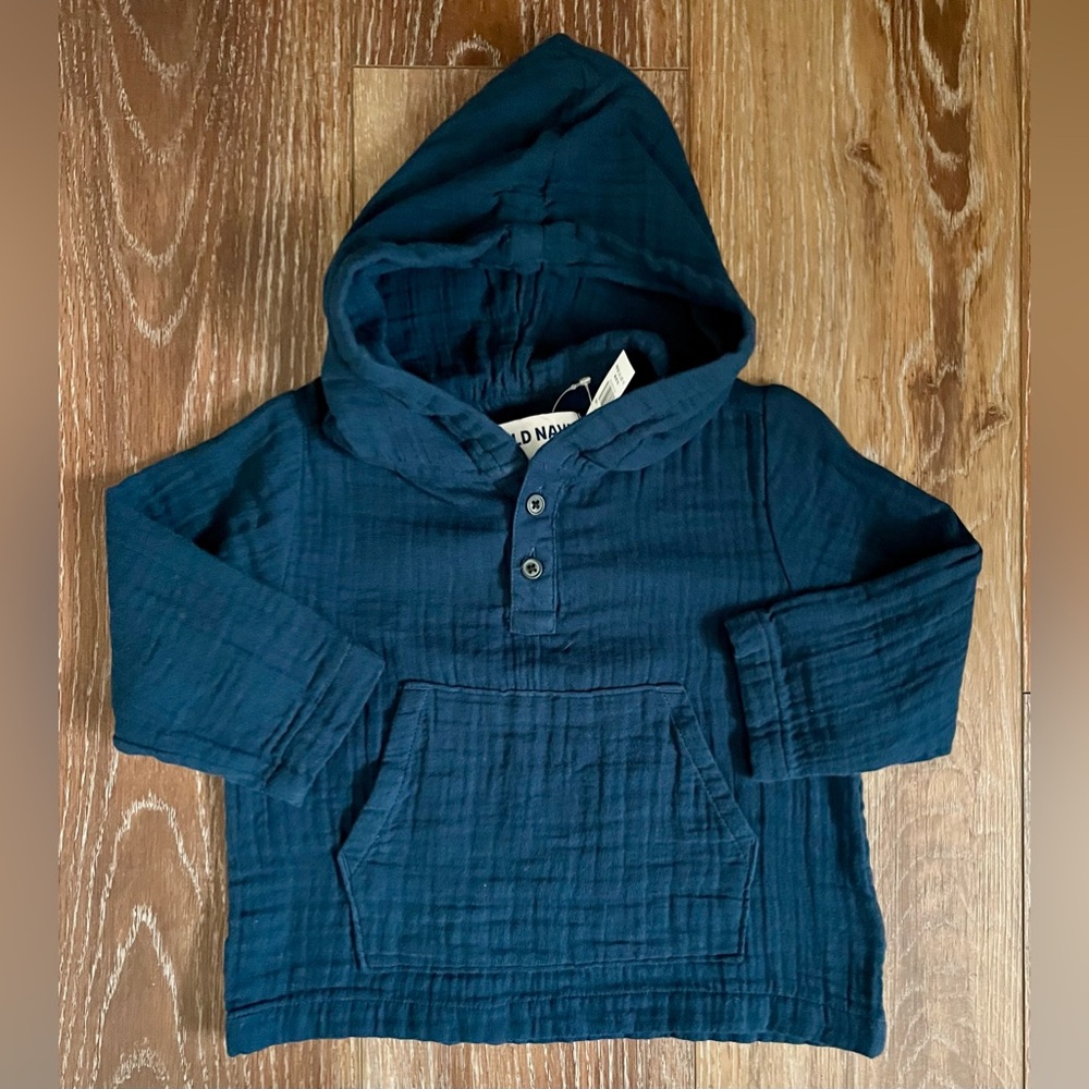 Old Navy Linen Pullover Hoodie Sweater Size 18-24 Months